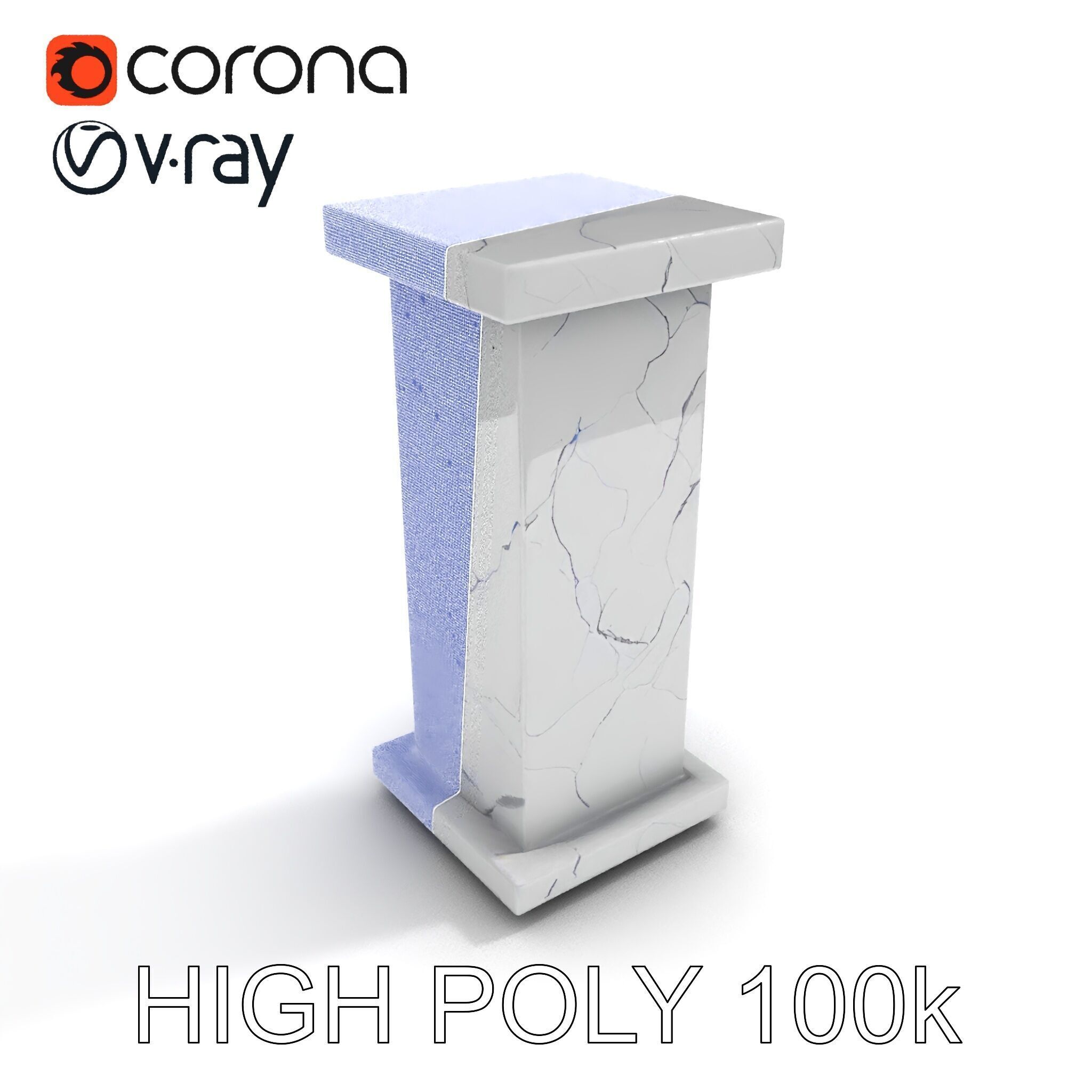 Marble Pedestal Model Pack Low-poly 3D model_16