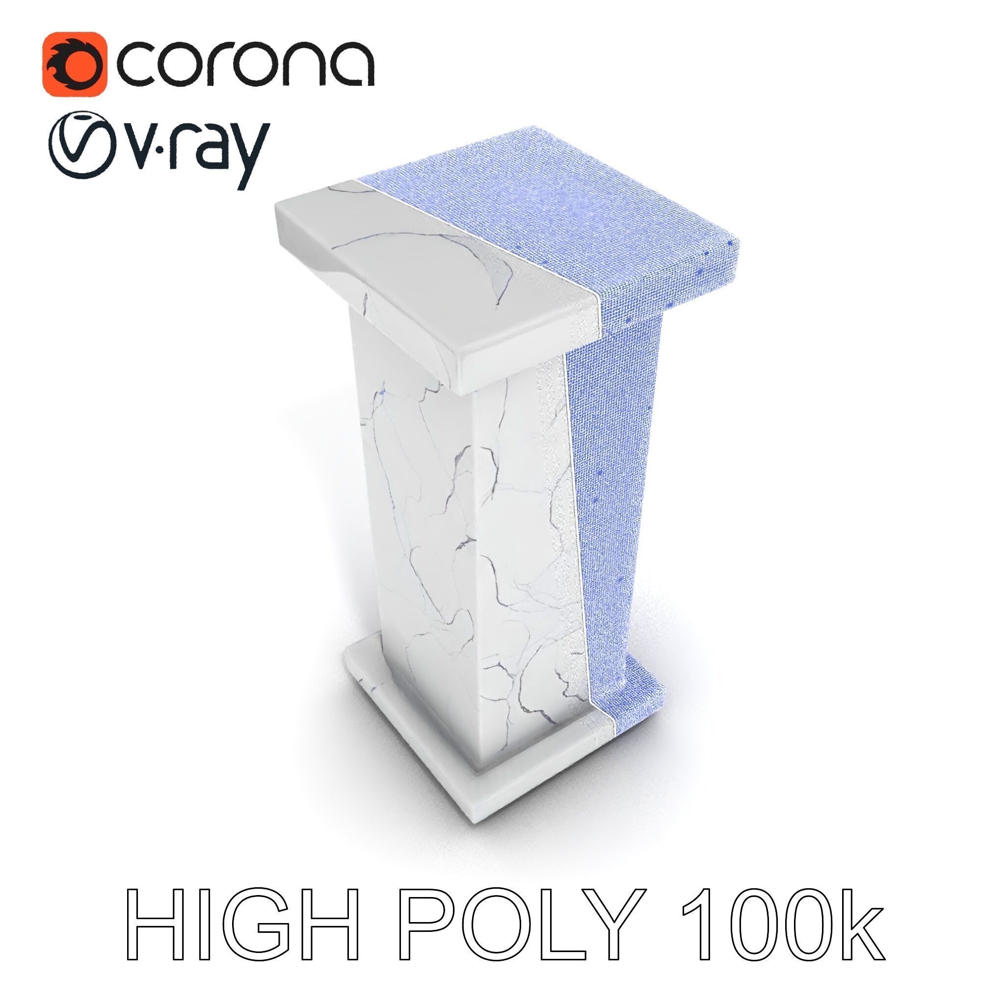 Marble Pedestal Model Pack Low-poly 3D model_24