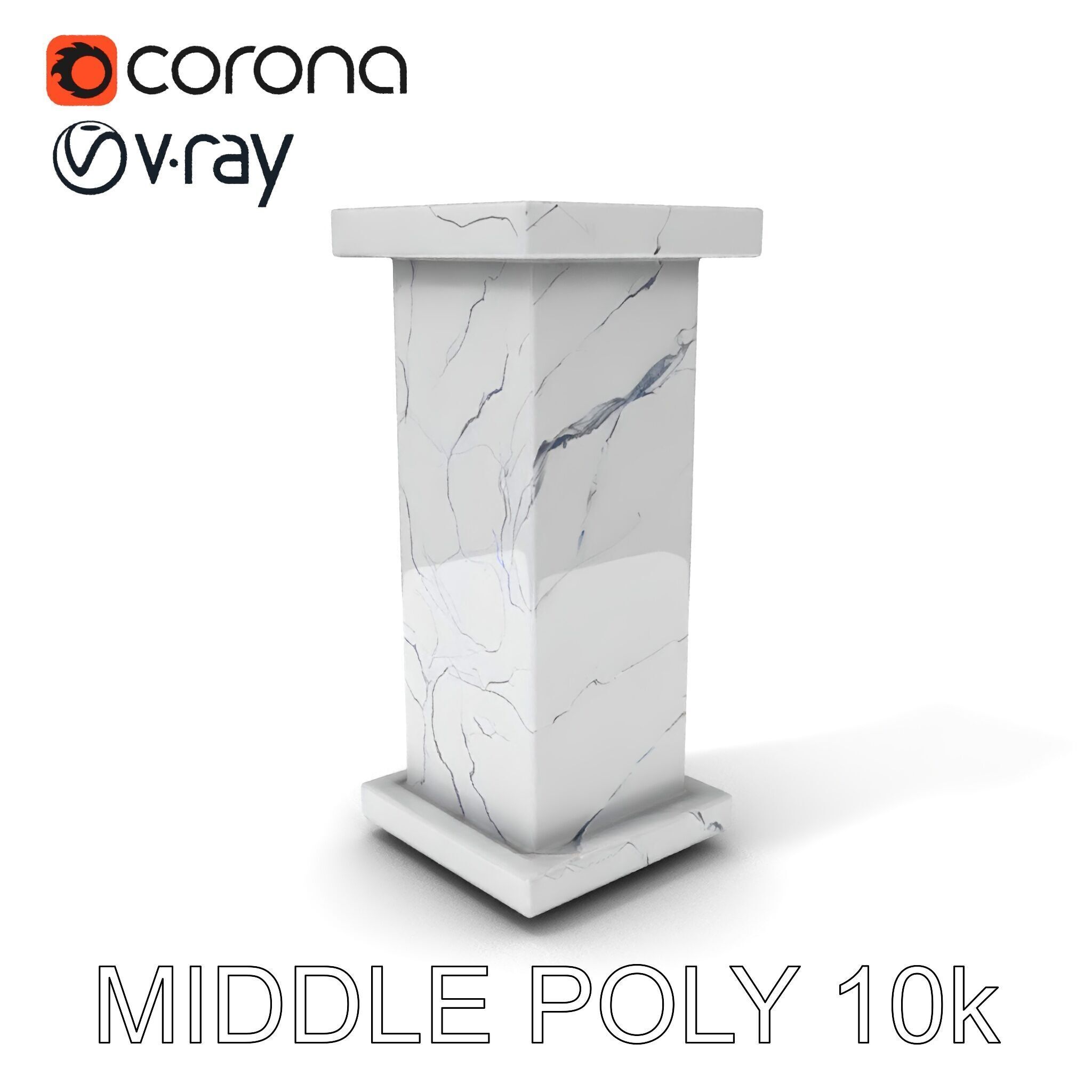 Marble Pedestal Model Pack Low-poly 3D model_30