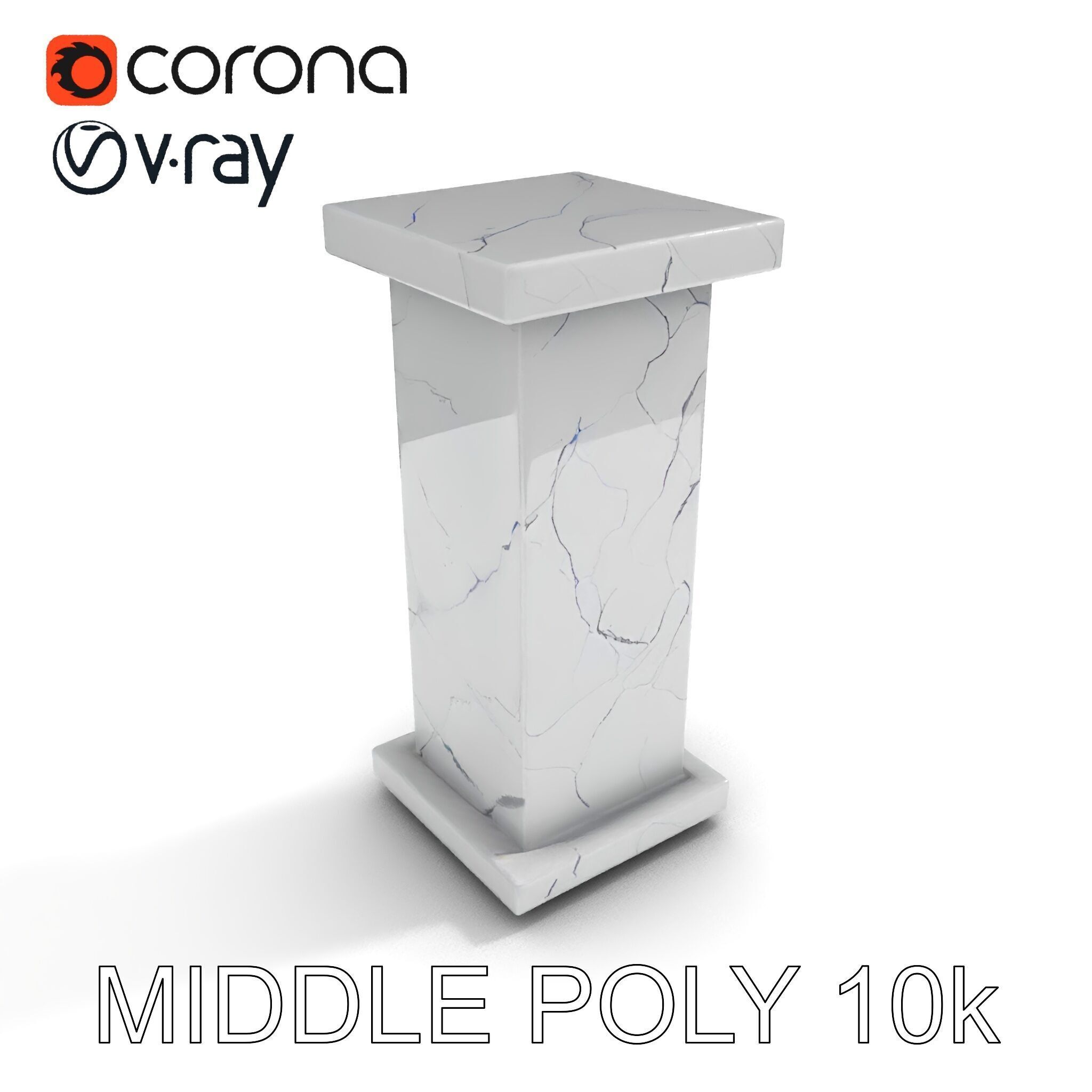 Marble Pedestal Model Pack Low-poly 3D model_32