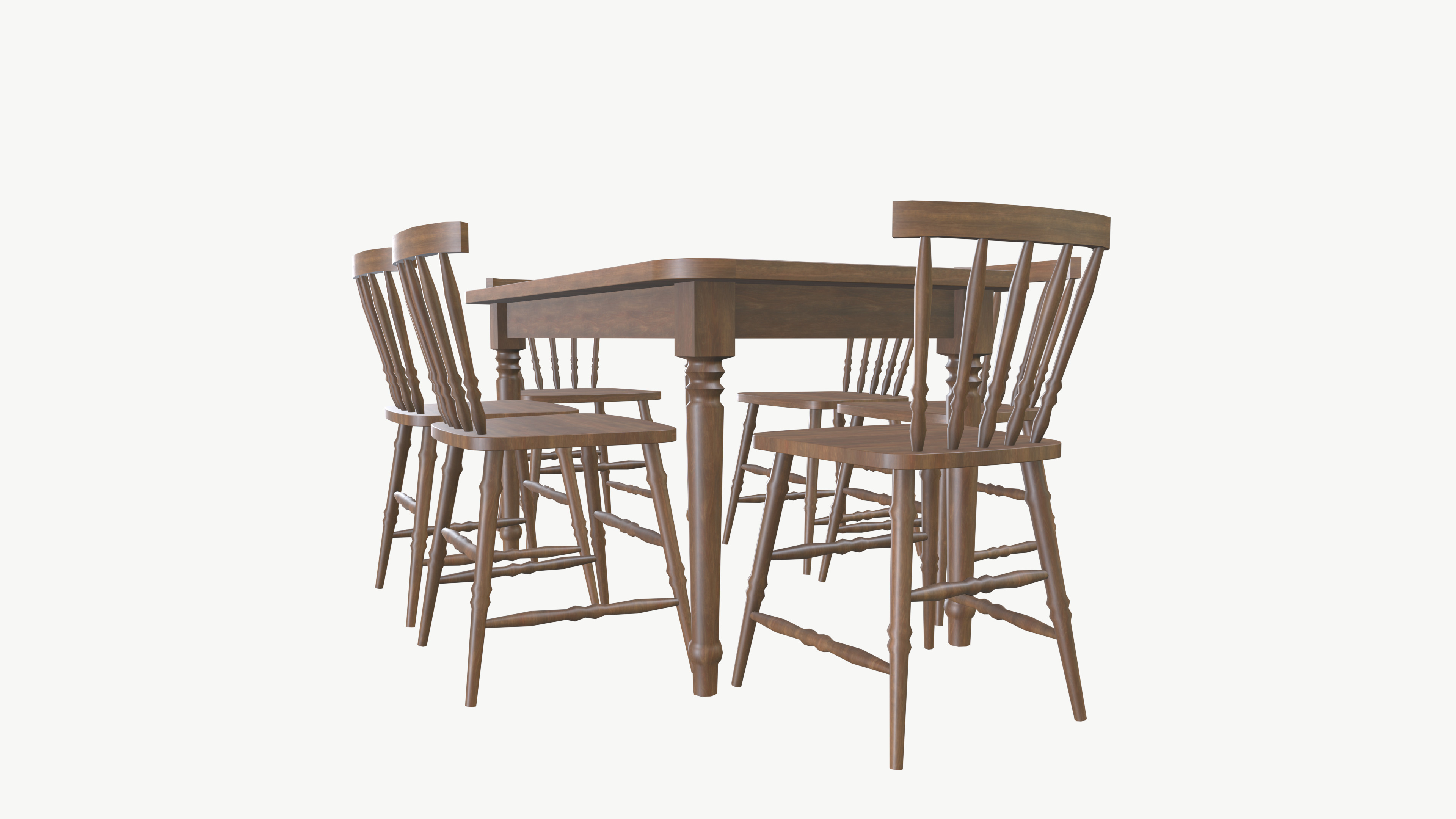 Dining table chair 3D model_4