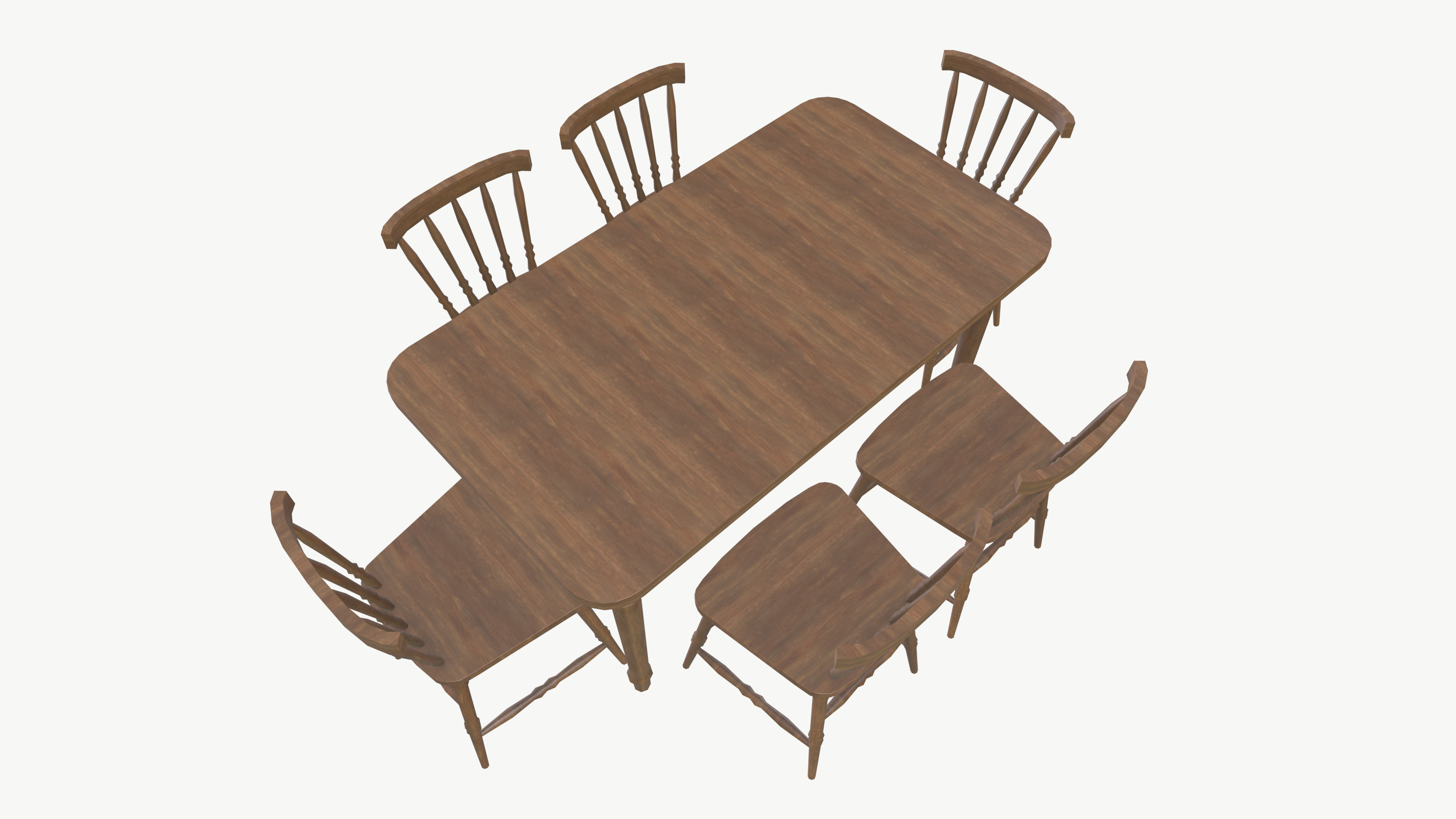 Dining table chair 3D model_8