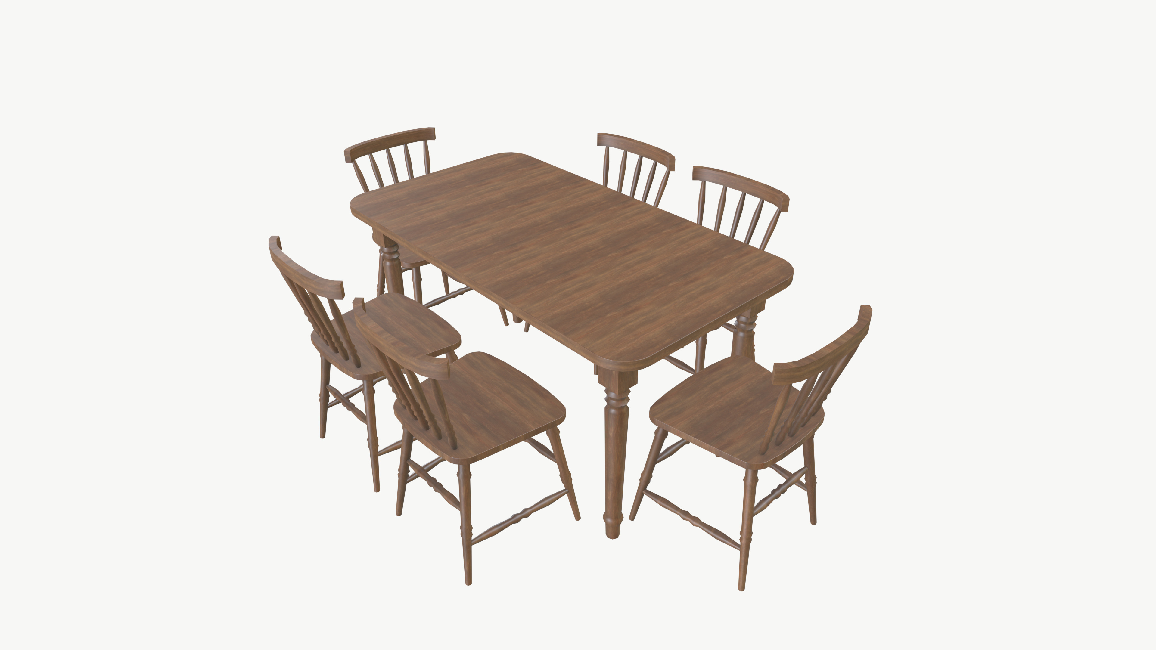 Dining table chair 3D model_5