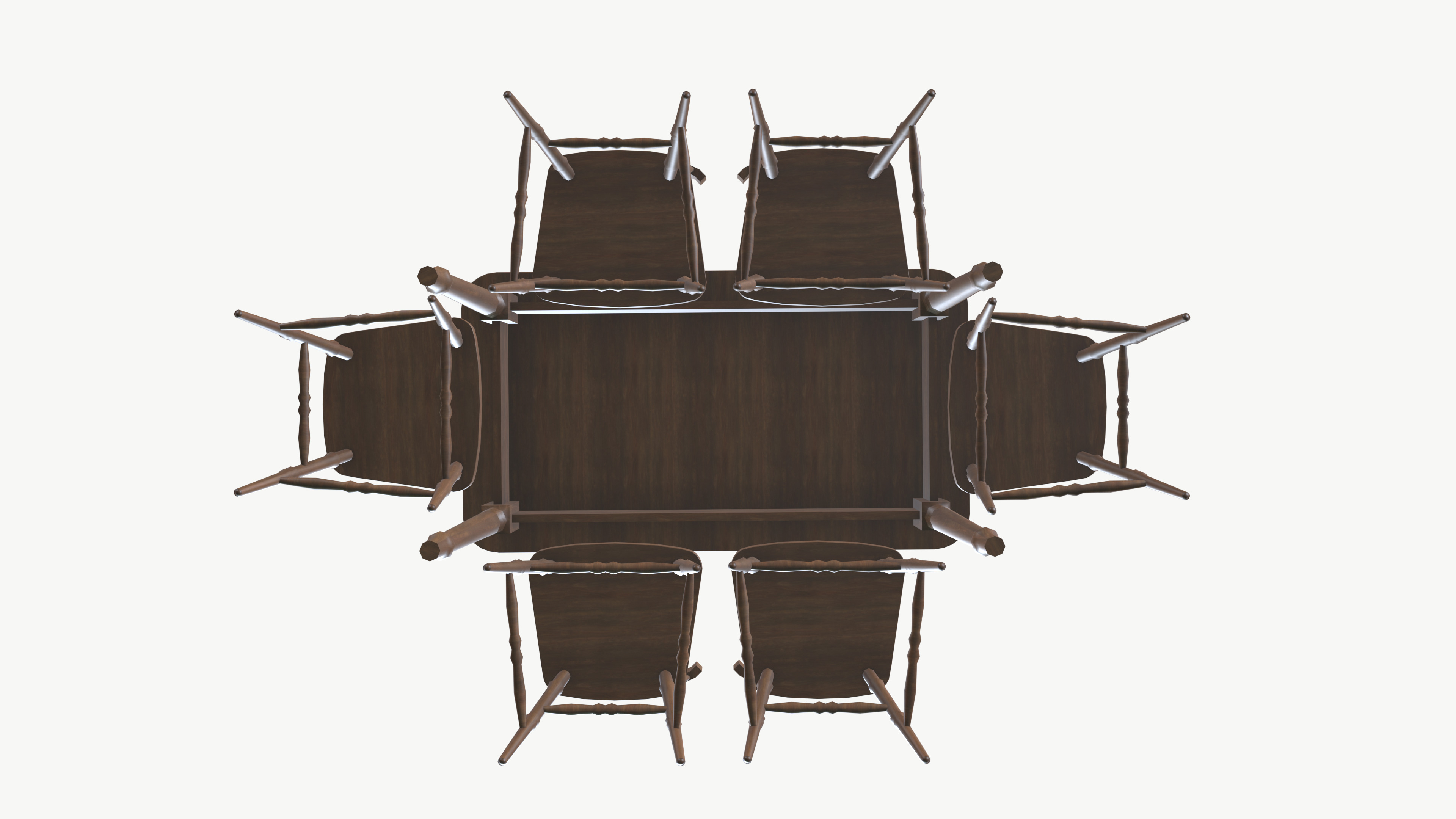 Dining table chair 3D model_6