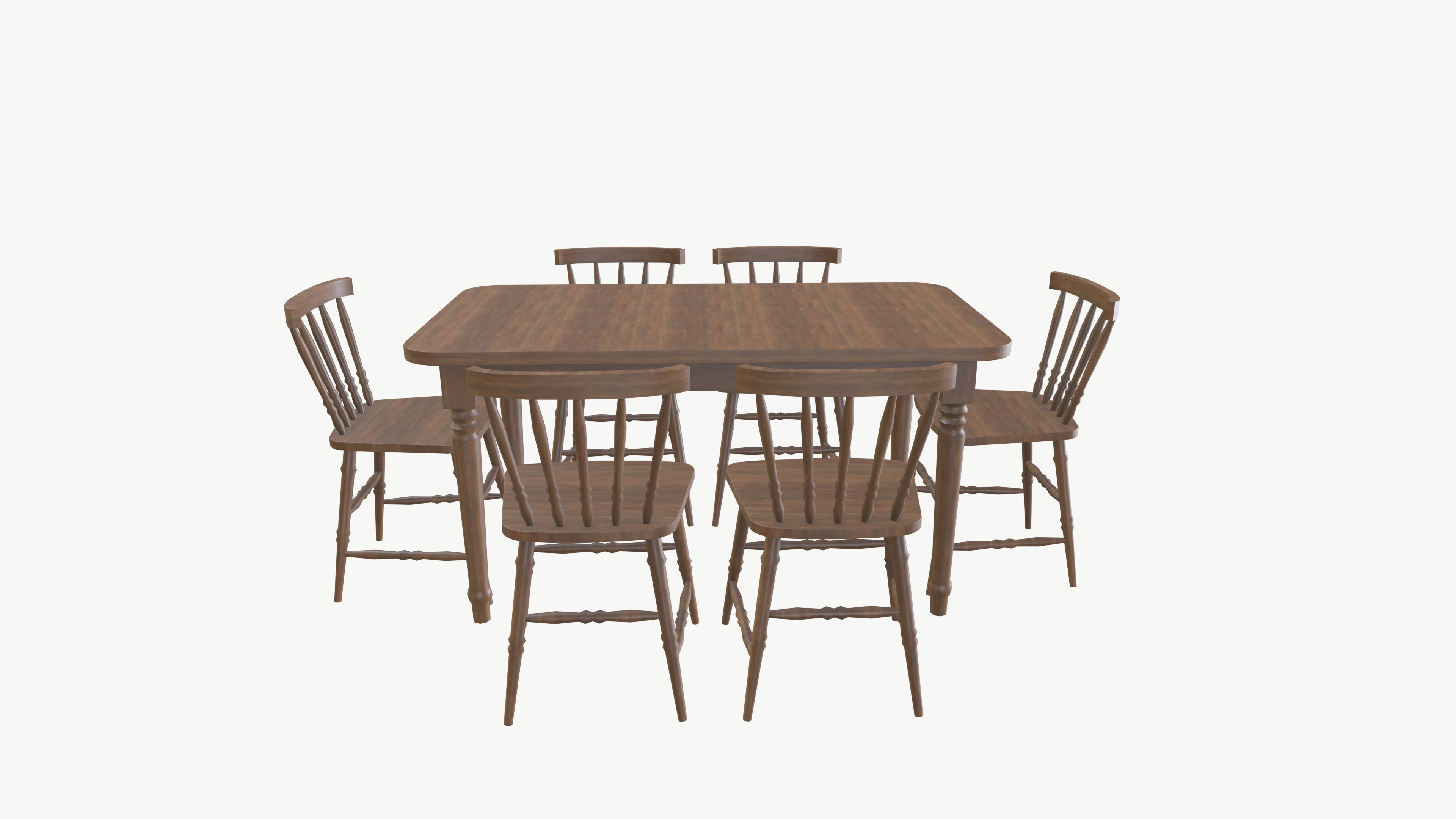 Dining table chair 3D model_2