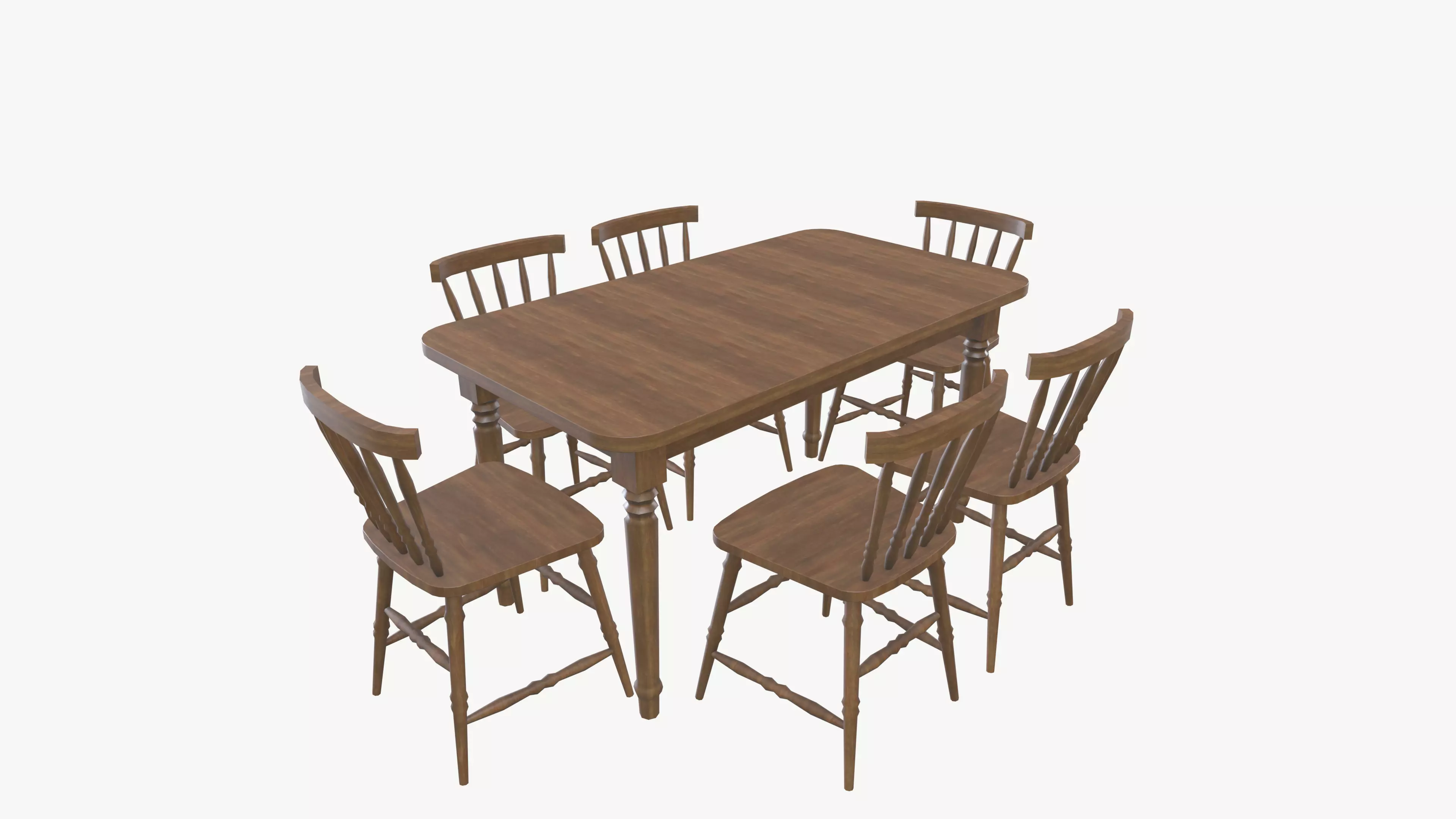 Dining table chair 3D model_0