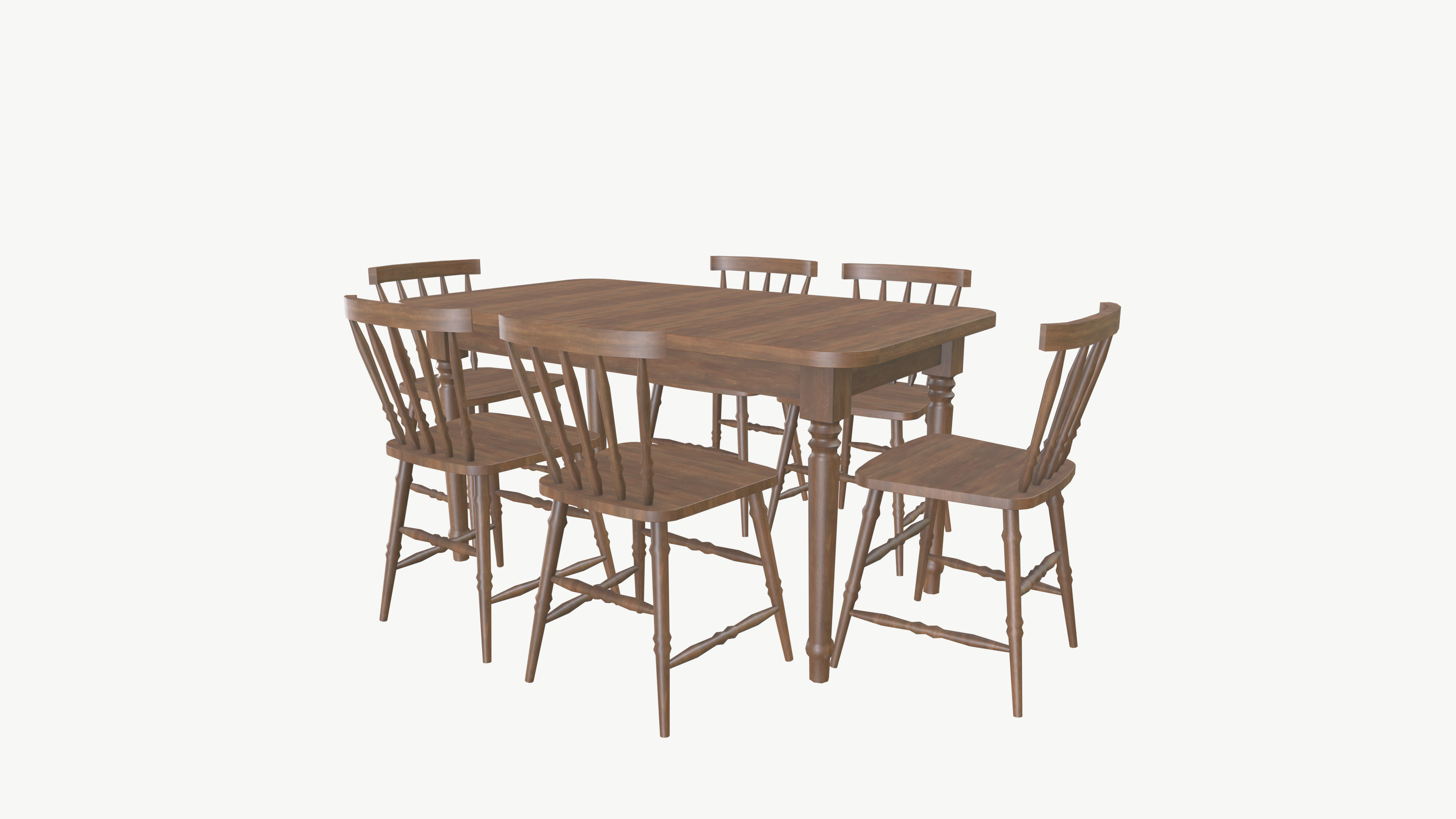 Dining table chair 3D model_3