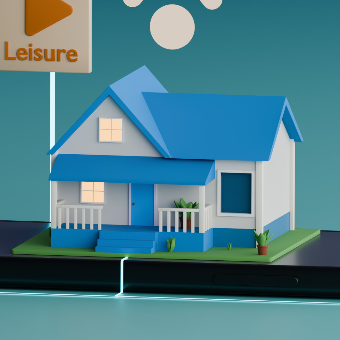 Low Poly Isometric Smart Home Illustration UI UX Design Low-poly 3D model_1