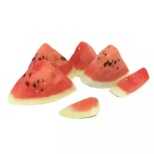 Sliced Watermelon Set 6 Pieces 3D model
