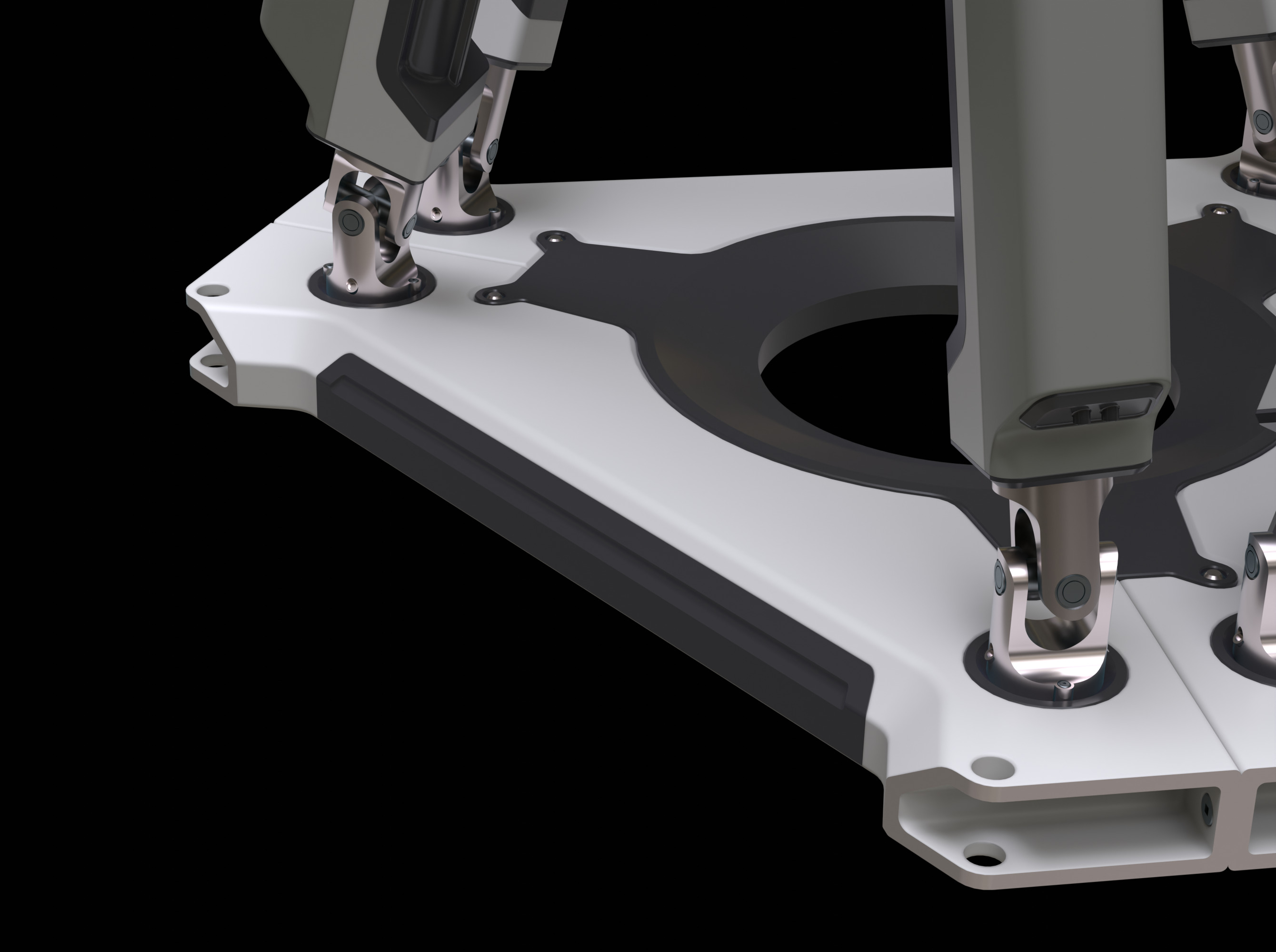 Hexapod - Stewart Table  - Mechanical Joint - Rigged 3D model_5