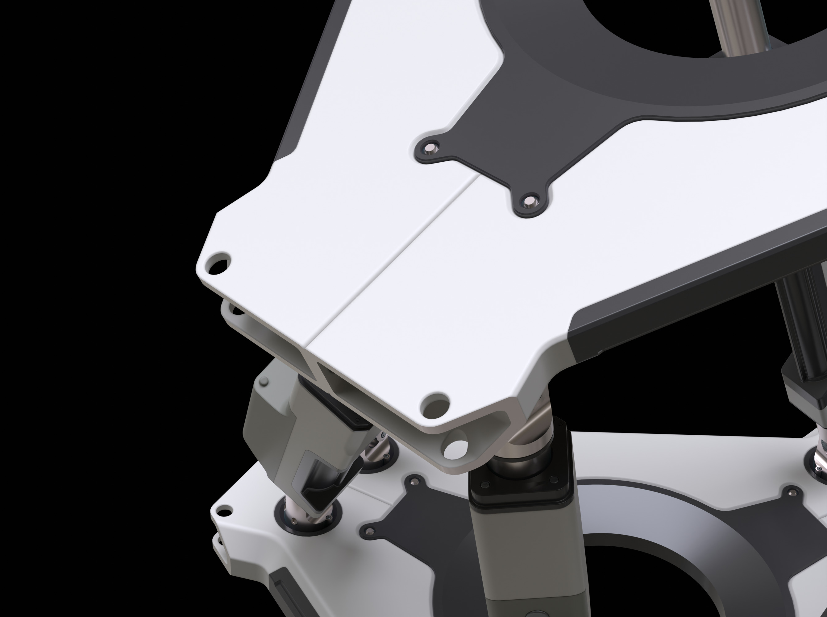 Hexapod - Stewart Table  - Mechanical Joint - Rigged 3D model_2