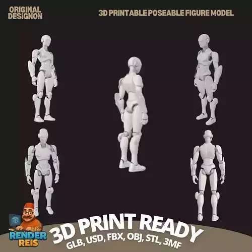  Fully Articulated 3D Printable Robot Mode 3D print model