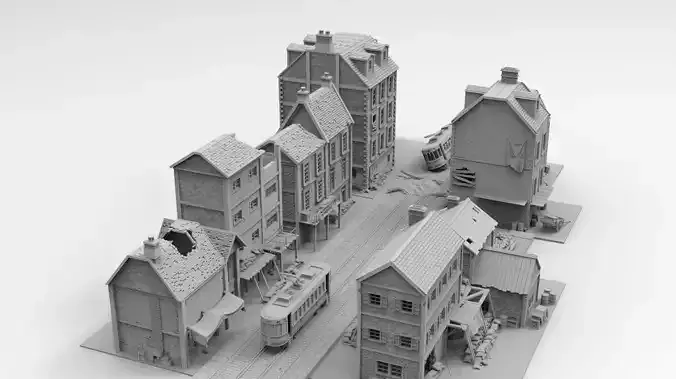 Buildings World War 2  3D print model