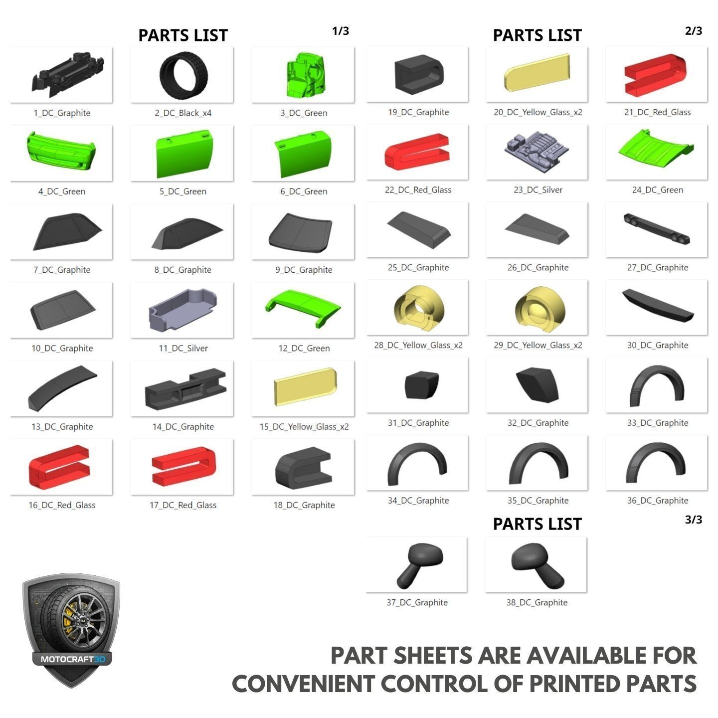 Bold Dodge Challenger - Printable STL - Personal Use 3D print model_13