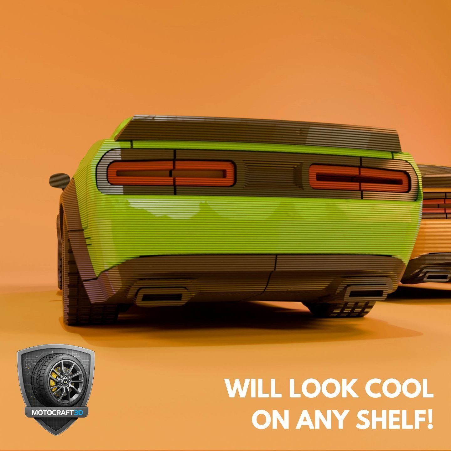 Bold Dodge Challenger - Printable STL - Personal Use 3D print model_6