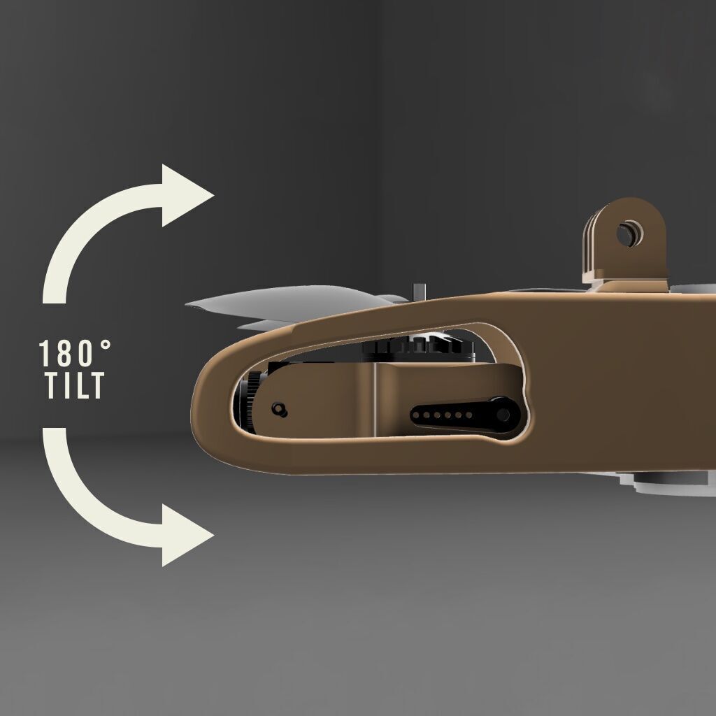 ARTAIR FPV HEADUNIT SERVO CAM TILT 19MM SHORT 3D print model_2