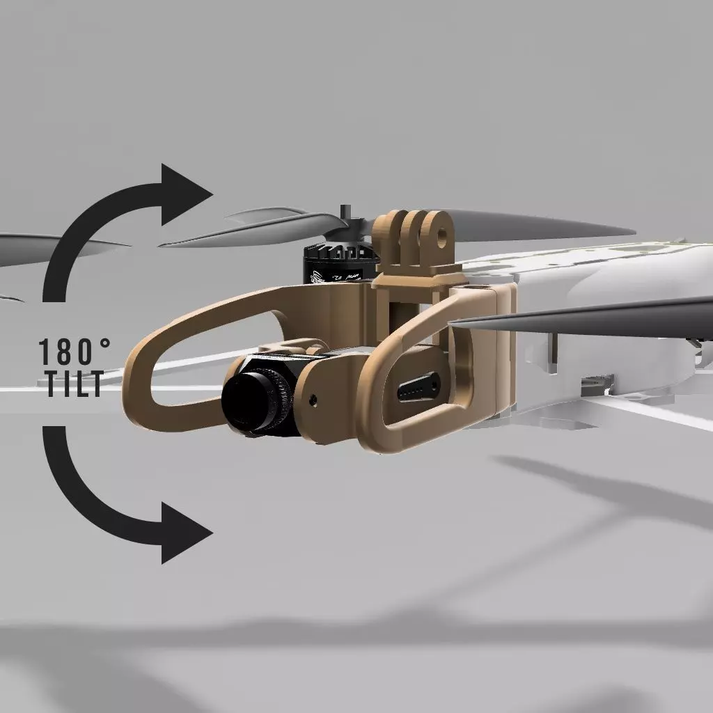 ARTAIR FPV HEADUNIT SERVO CAM TILT 19MM SHORT 3D print model_0
