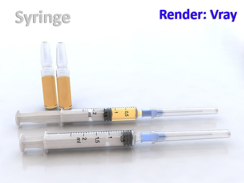 Syringe syringes and needles 3D model_4