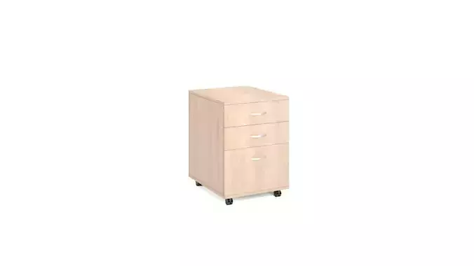 Mobile Pedestal with Three Drawers 442x534x628