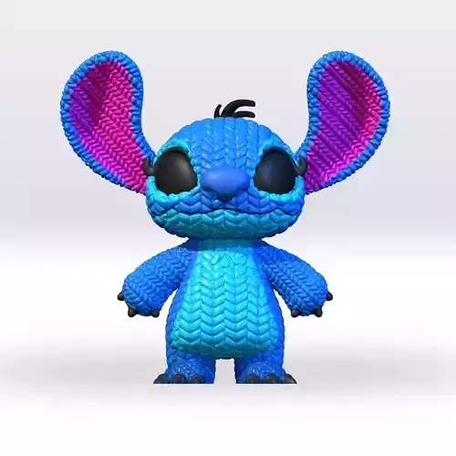 Stitch Knitted 3D Model STL file Fanart 3D print model