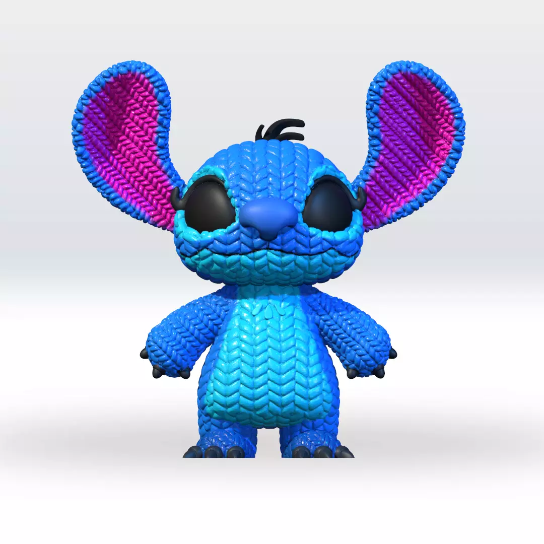 Stitch Knitted 3D Model STL file Fanart 3D print model