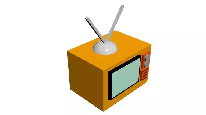 Low Poly Game Ready Old TV Low-poly 3D model