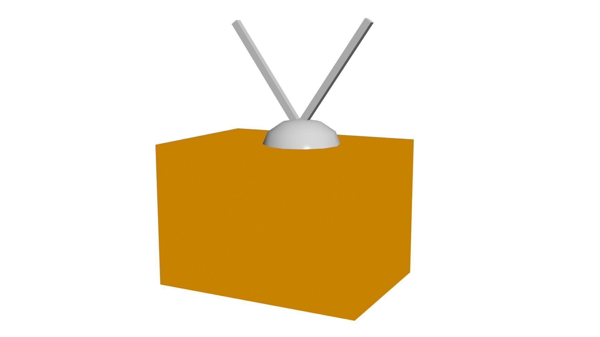 Low Poly Game Ready Old TV Low-poly 3D model_3