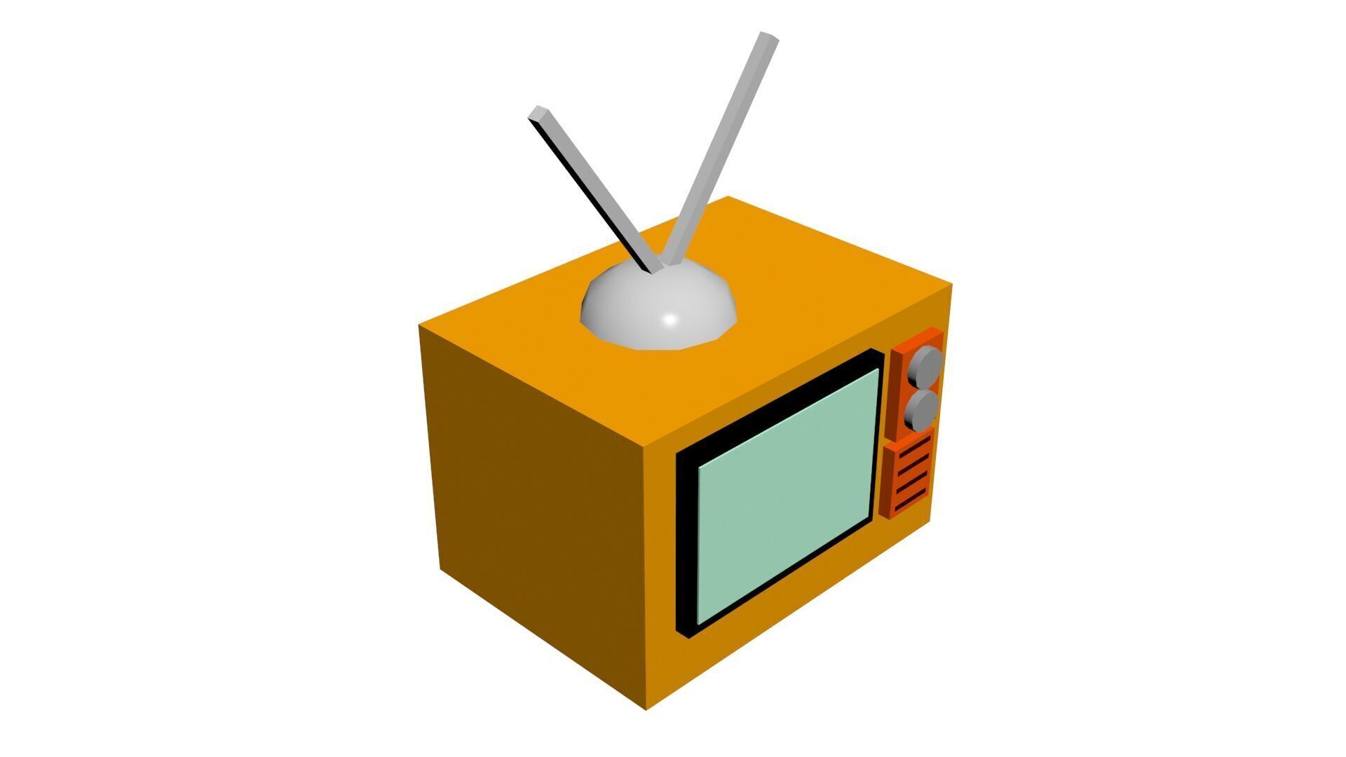 Low Poly Game Ready Old TV Low-poly 3D model_5