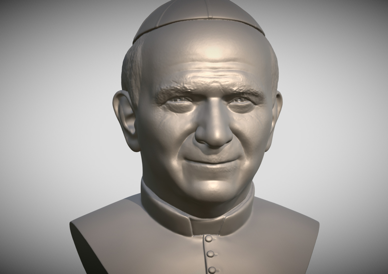 Pope John Paul II bust 3D print model_8
