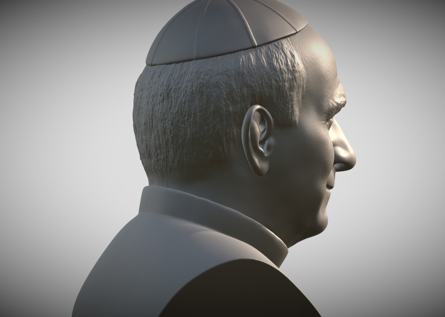 Pope John Paul II bust 3D print model_5