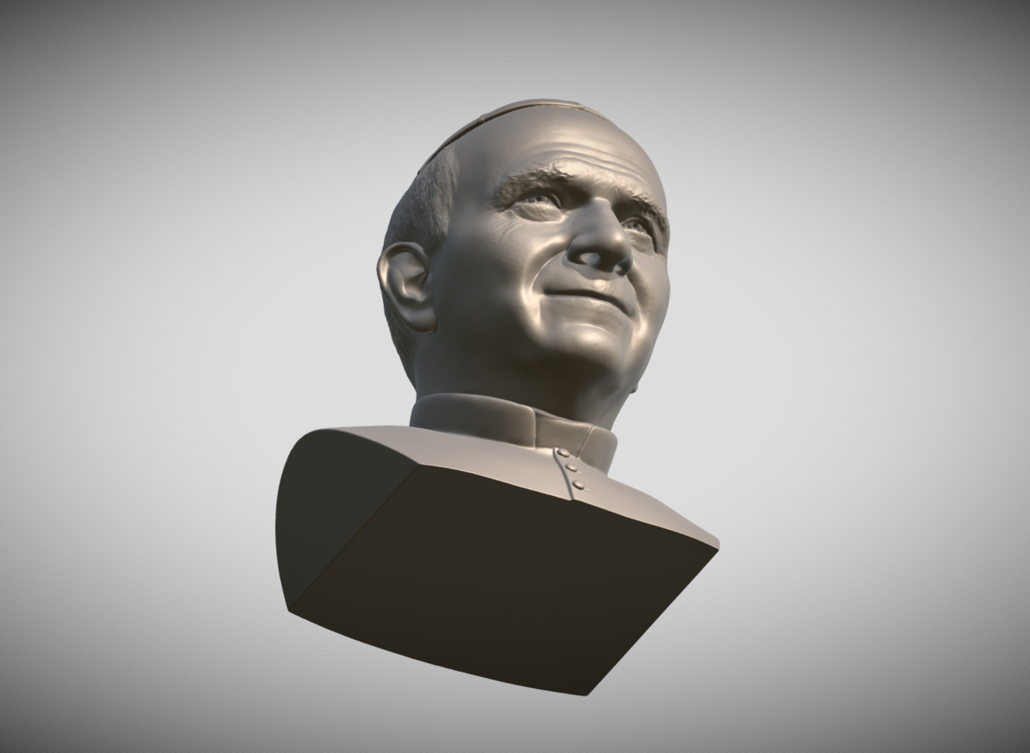 Pope John Paul II bust 3D print model_13