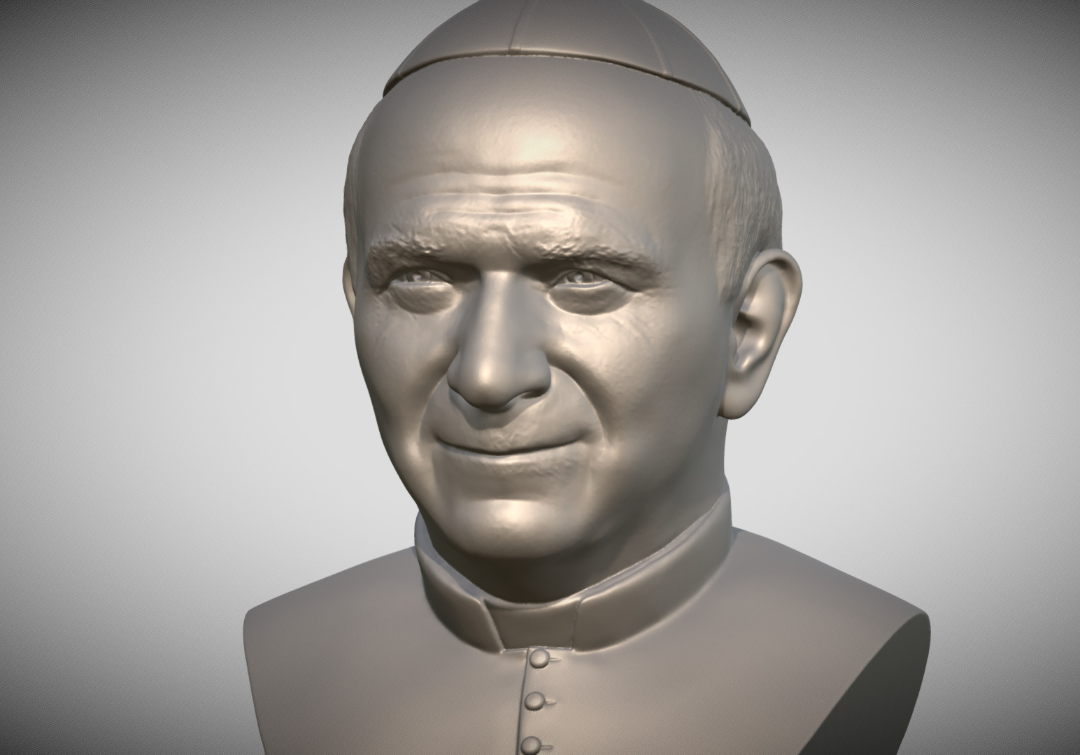 Pope John Paul II bust 3D print model_1