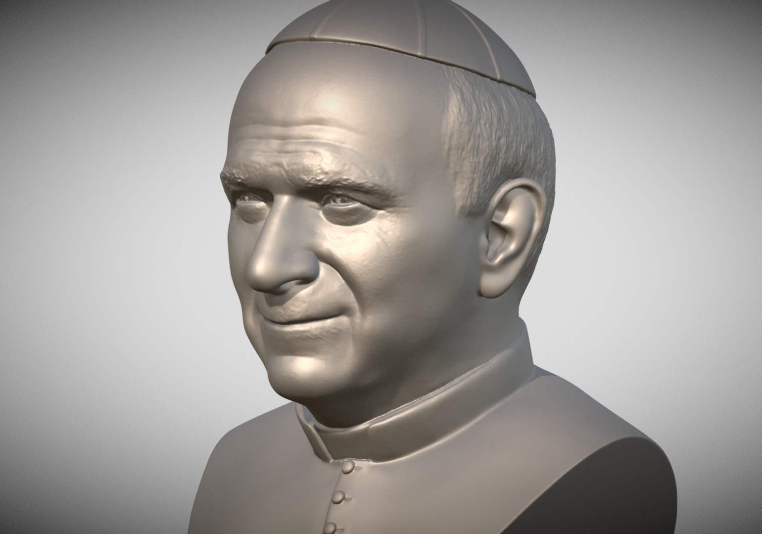 Pope John Paul II bust 3D print model_2