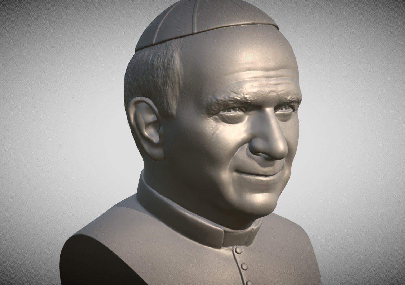 Pope John Paul II bust 3D print model_7