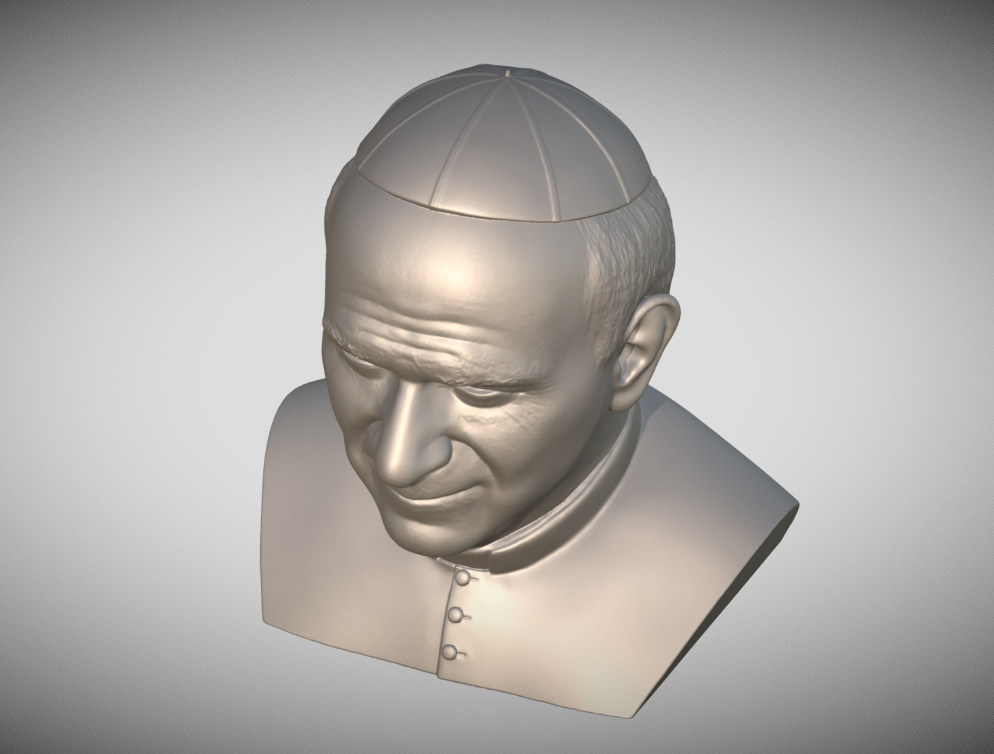 Pope John Paul II bust 3D print model_11