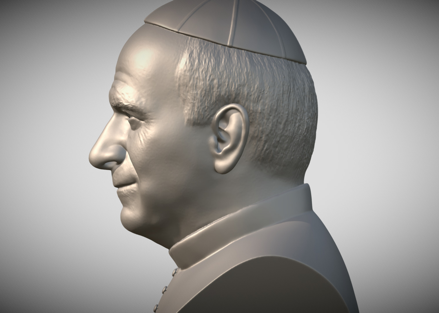 Pope John Paul II bust 3D print model_3