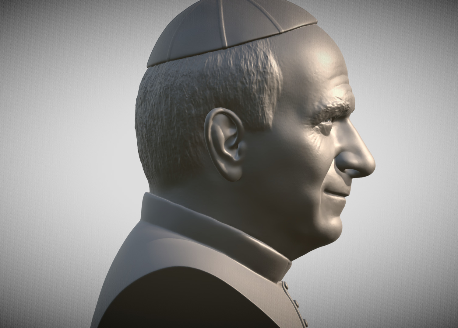 Pope John Paul II bust 3D print model_6