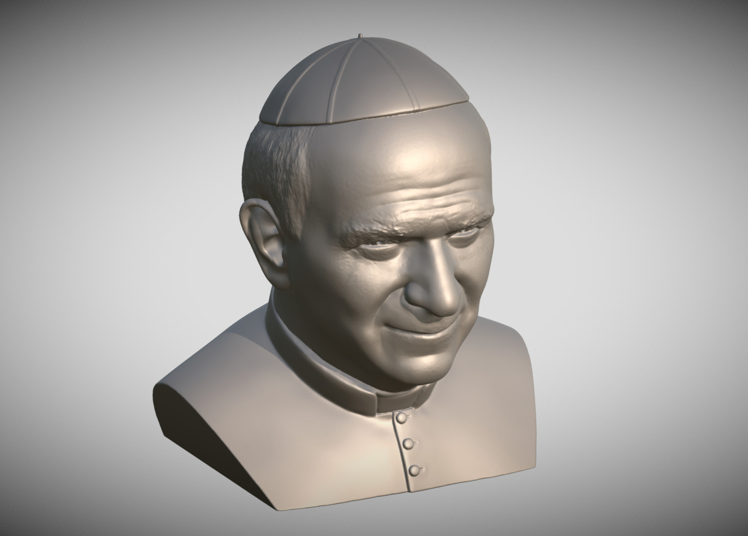Pope John Paul II bust 3D print model_12
