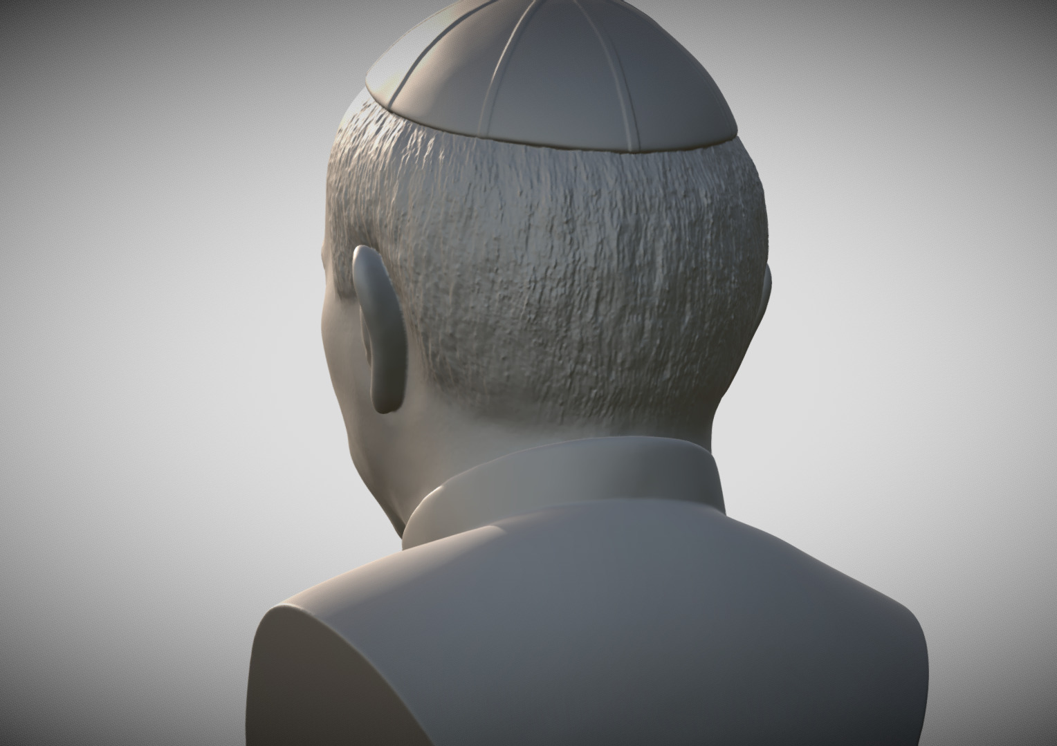 Pope John Paul II bust 3D print model_4