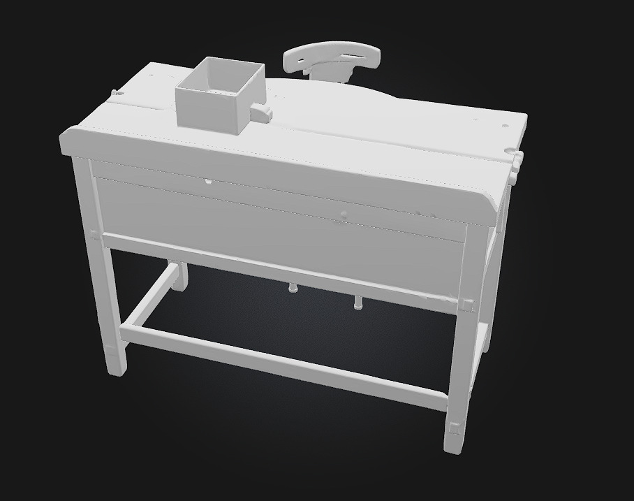 Workbench and Stool  Classic Craftsmanship Corner for Creative 3D model_9