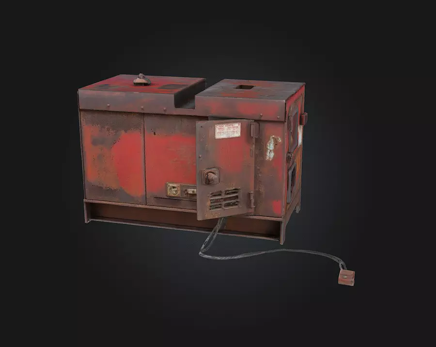 Rusty Generator  Weathered Power Source for Post-Apocalyptic  3D model_0