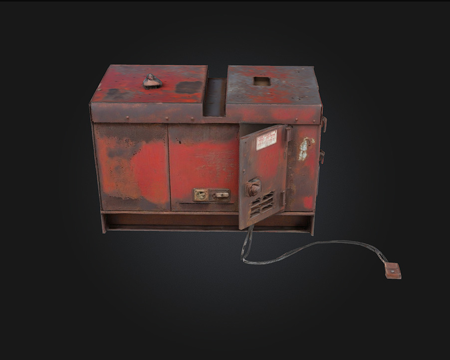 Rusty Generator  Weathered Power Source for Post-Apocalyptic  3D model_5