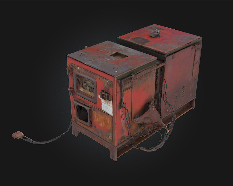 Rusty Generator  Weathered Power Source for Post-Apocalyptic  3D model_2