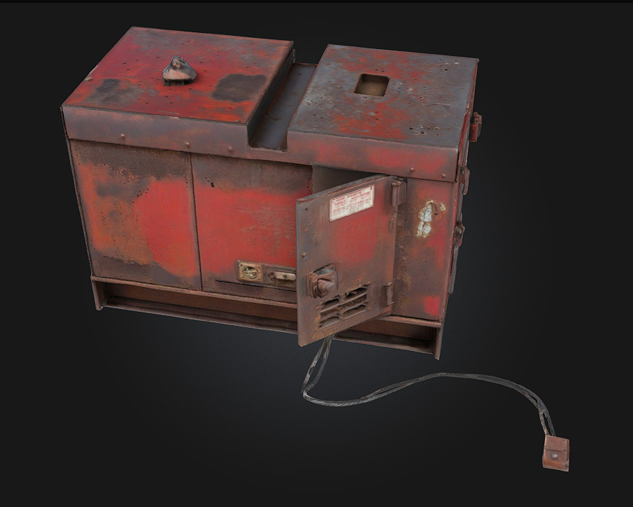 Rusty Generator  Weathered Power Source for Post-Apocalyptic  3D model_6
