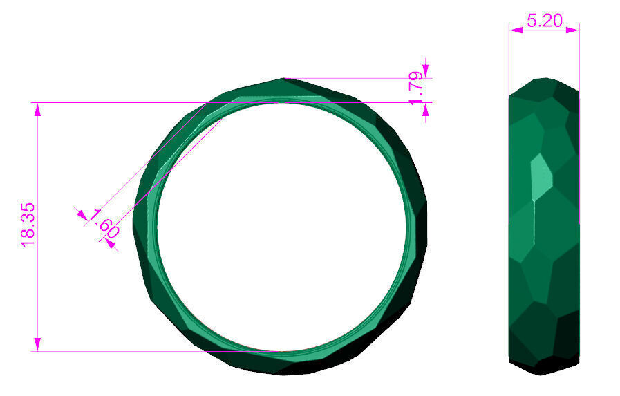 A ring with edge 3D print model_2