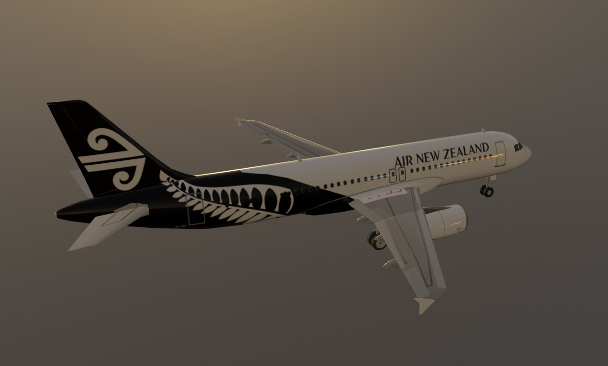 Air New Zealand Airbus a320-232 low poly 3D Model Low-poly 3D model_7