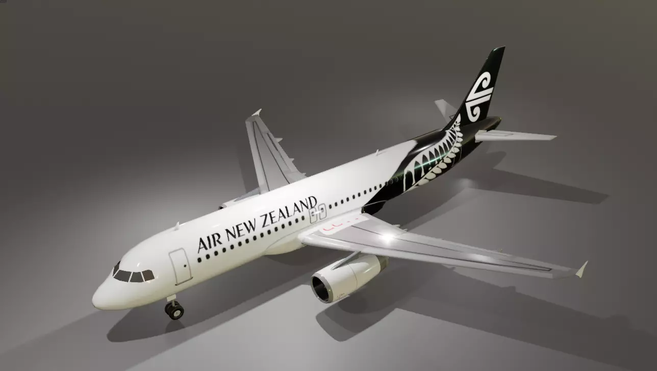 Air New Zealand Airbus a320-232 low poly 3D Model Low-poly 3D model_0