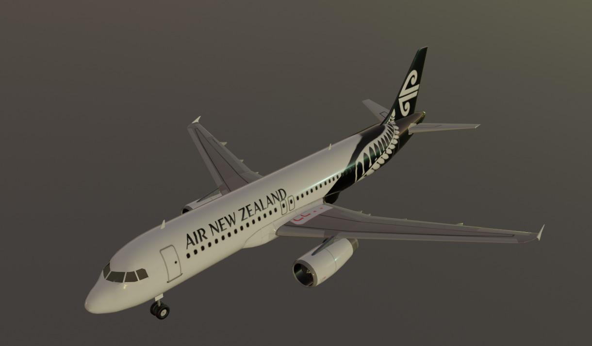 Air New Zealand Airbus a320-232 low poly 3D Model Low-poly 3D model_11
