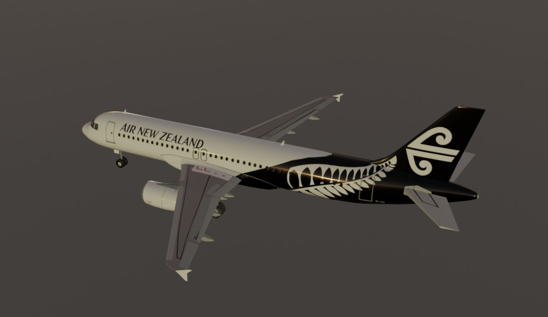Air New Zealand Airbus a320-232 low poly 3D Model Low-poly 3D model_3