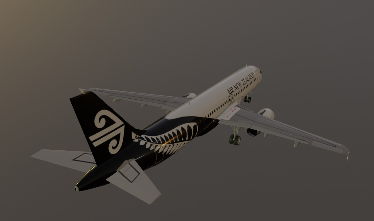 Air New Zealand Airbus a320-232 low poly 3D Model Low-poly 3D model_6